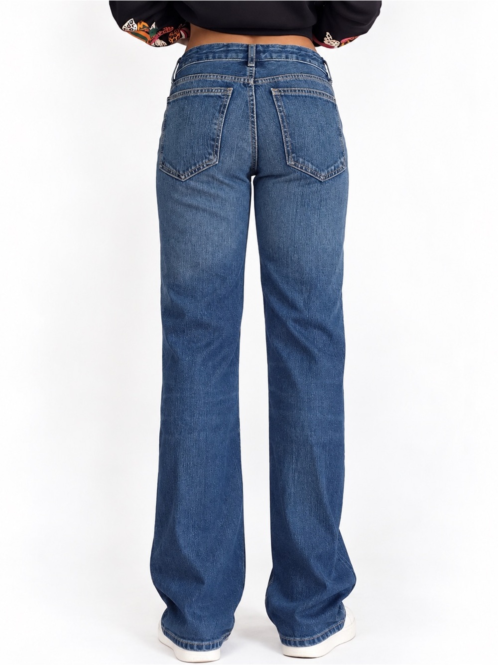 ZARA TRF Wide Leg Low Rise Jeans Indigo 100% Cotton Size 2 New - Picture 3 of 10
